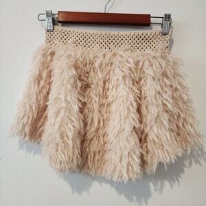 SHUG Feather Mini Fancy Skirt in Champagne